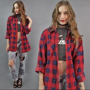 Vintage 90’s Oversized Plaid Flannel Shirt XL